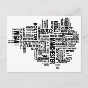 Postale Carte de type noir du Grand Manchester