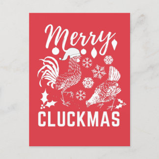 Postale Carte de vacances Joyeux Cluckmas Poulet