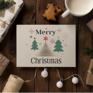 Postale Carte de vacances minimaliste de Noël moderne