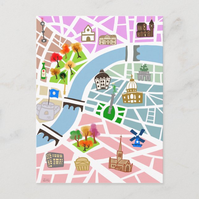 Postale Carte de ville (Devant)