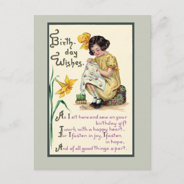 Postale Carte de vinrage Anniversaire Démodé Wives (Devant)