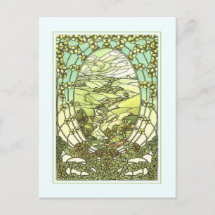 Postale Carte de voeux Art nouveau design.