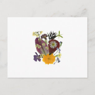 Postale Carte de voeux avec fleurs pressées