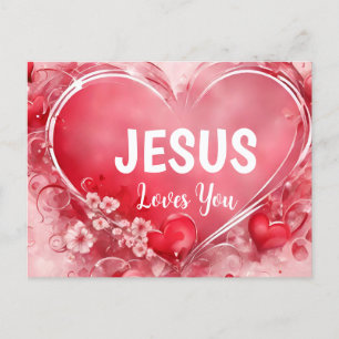 Postale Carte de vœux biblique Jésus t'aime 3