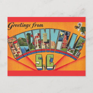 Postale Carte de vœux colorée de Greenville SC