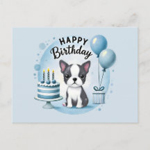Carte de vœux d'anniversaire adorable de Boston Te