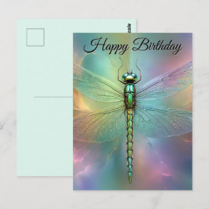 Postale Carte de vœux d'anniversaire avec une libellule pa