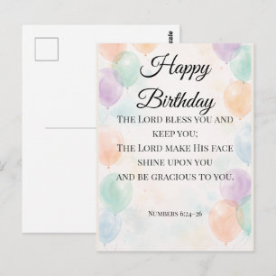 Postale Carte de vœux d'anniversaire chrétienne – Nombres