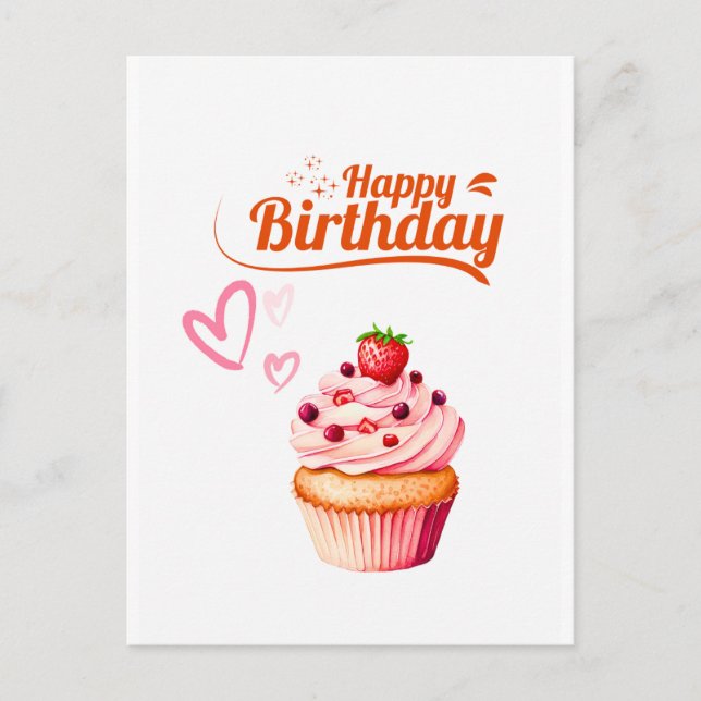Postale Carte de vœux d'anniversaire Cupcake Sucré (Devant)