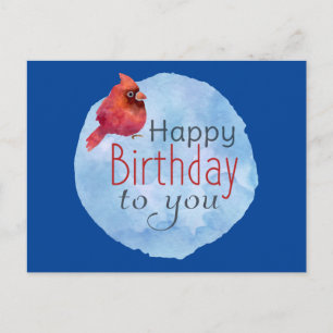 Postale Carte de vœux d'anniversaire de Cardinal