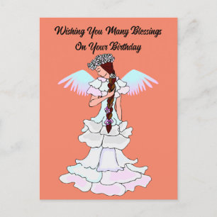 Postale Carte de vœux d'anniversaire de l'ange adorable