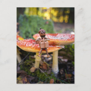 Postale Carte de vœux d'anniversaire de l'elfe du gland he