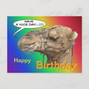 Postale Carte de vœux d'anniversaire licorne arc-en-ciel c