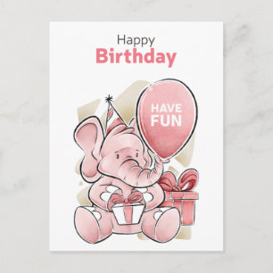 Postale Carte de vœux d'anniversaire mignonne