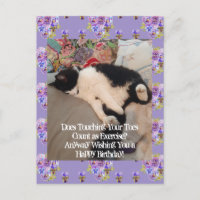 Carte de vœux d'anniversaire pour chat smoking mig