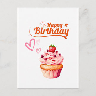 Postale Carte de Vœux d'Anniversaire pour une Douce Cupcak