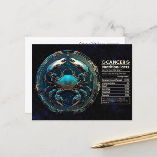 Postale Carte de Vœux d'Anniversaire Signe du Cancer