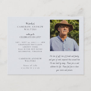 Postale Carte de vœux de célébration de vie en photo gris