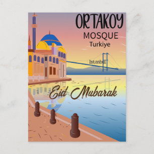 Postale Carte de voeux de fête islamique de l'Aïd moubarak