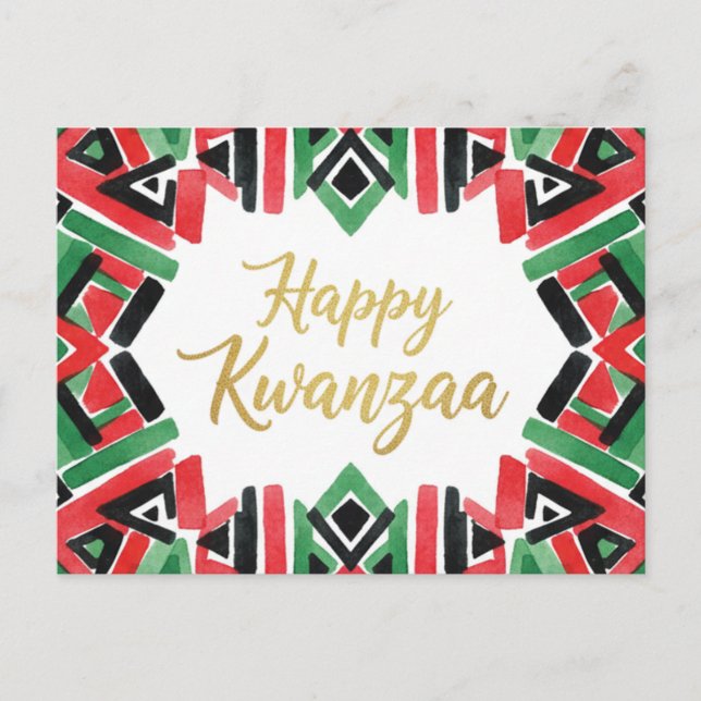 Postale Carte de vœux de Kwanzaa Kinara joyeux (Devant)