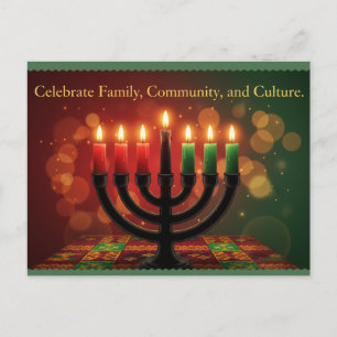 Postale Carte de vœux de Kwanzaa Kinara joyeux