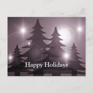 Postale Carte de vœux de Noël Arbres roses Vacances Hiver