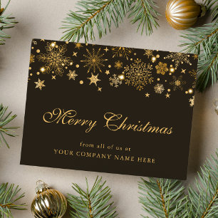 Postale Carte de vœux de Noël de la société Gold Snowflake