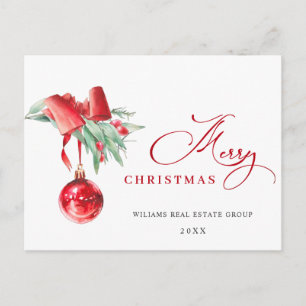 Postale Carte de vœux de Noël élégante pour entreprise