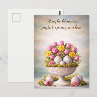 Postale Carte de vœux de Pâques Tulipes Floral Printemps
