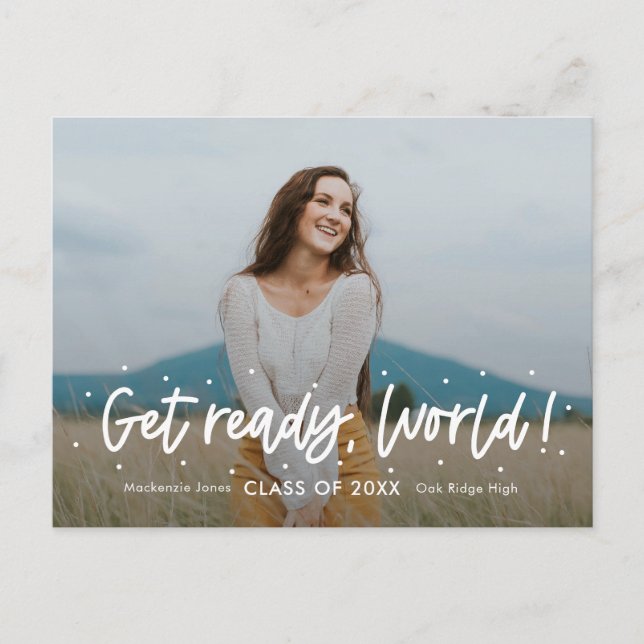 Postale Carte de vœux de remise de diplômes EDITABLE COULE (Devant)