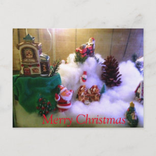 Postale Carte de vœux de village de neige de Noël