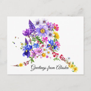 Postale Carte de vœux des fleurs sauvages d'Alaska