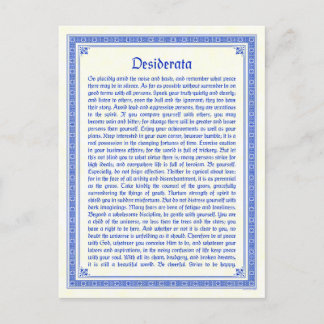 Postale Carte de vœux Desiderata