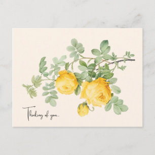 Postale Carte de vœux élégante florale "pensées pour vous"