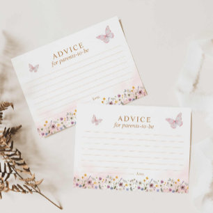 Postale Carte de Vœux et Conseils pour Baby Shower Papillo