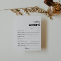 Carte de voeux et d'espoirs minimalistes du Baby s