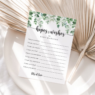 Postale Carte de vœux et d'espoirs pour Baby Shower au Euc