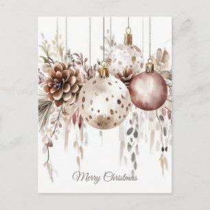 Postale Carte de vœux festive avec boules de Noël