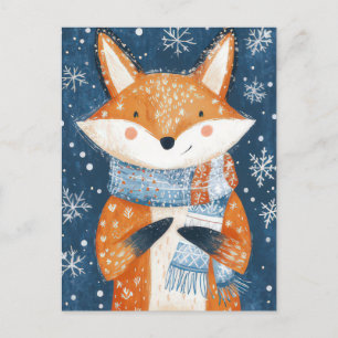 Postale Carte de voeux Festive Christmas Fox