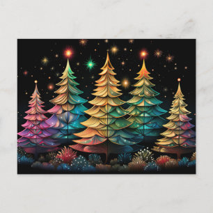 Postale Carte de voeux Festive et abstraite Arbre de Noël