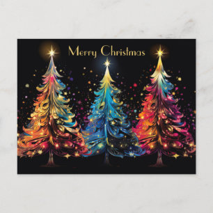 Postale Carte de voeux Festive et abstraite Arbre de Noël