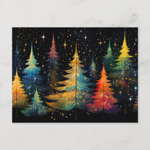 Postale Carte de voeux Festive et abstraite Arbre de Noël