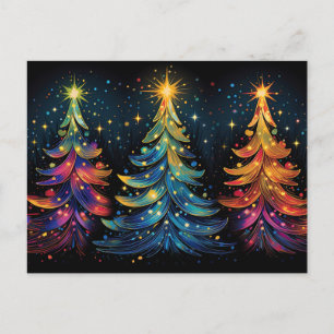 Postale Carte de voeux Festive et abstraite Arbre de Noël