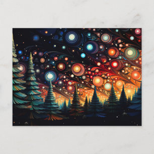 Postale Carte de voeux Festive et abstraite Arbre de Noël
