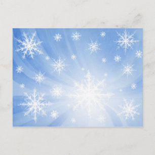 Postale Carte de vœux Flocons de neige 01