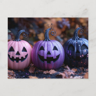 Postale Carte de voeux Halloween citrouille déplaisant