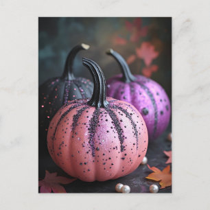 Postale Carte de voeux Halloween Parties scintillant noire