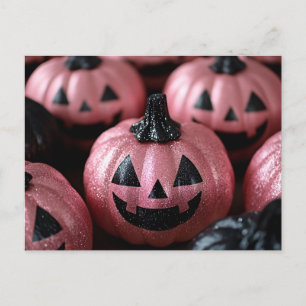 Postale Carte de voeux Halloween Parties scintillant noire