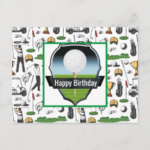 Postale Carte de vœux Joyeux Anniversaire de Golf