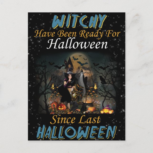 Postale Carte de vœux Joyeux Halloween de Whitchy (Devant)